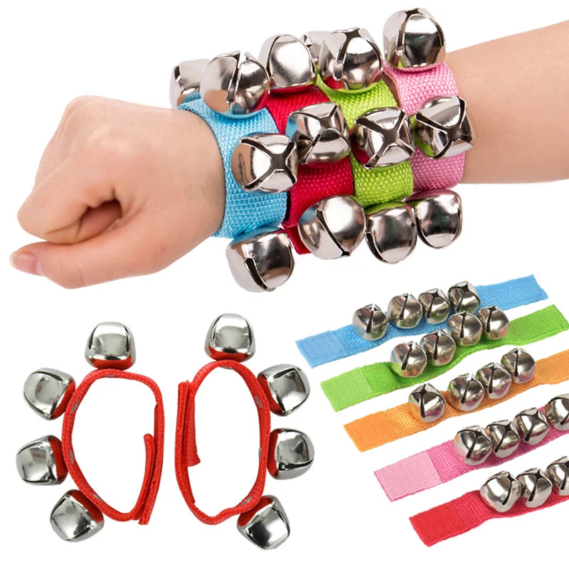 1 Pair Wrist Bells for Kids – Wearable Jingle Rattle Toy, Durable Percussion Educational Instrument, Orff Music Bell Ring