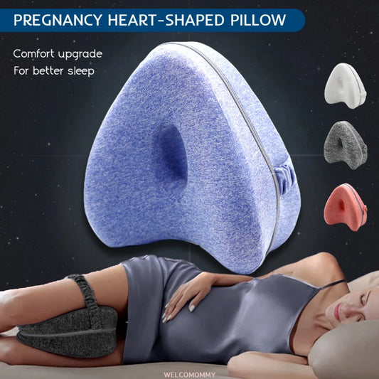 Pregnancy Heart-Shaped Leg Pillow – Memory Cotton Maternity Body Pillow for Edema Relief & Side Sleeping
