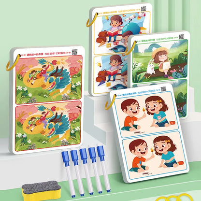 Educational Fault Finding Game Cards Reusable Wiping Paper for Focus and Attention Training