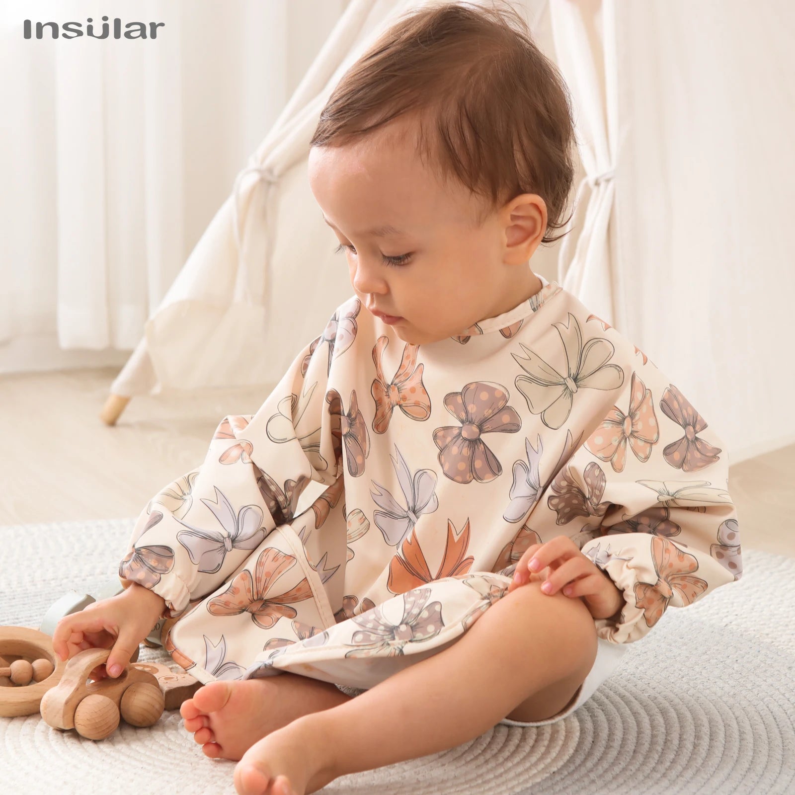 Waterproof Long-Sleeve Baby Bib with Pocket – Full-Cover Feeding Apron for Mess-Free Mealtime - Kidzy Market