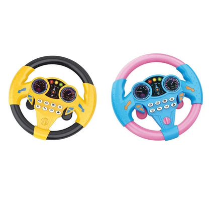 Infant Shining Simulation Steering Wheel Toy Children’s Early Education Copilot Stroller Vocal Toy