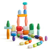 Wooden Rainbow Stacking Stones Montessori Balance Blocks - Colorful Wooden Building & Stacker Toy for Kids Ages 4-12