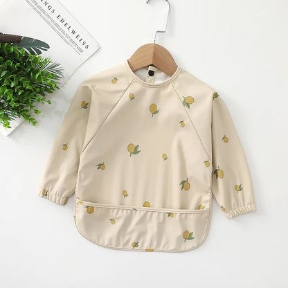 Kids Baby Feeding Bibs | Waterproof Long Sleeve Apron with Pocket, Toddler Burp Cloth for Boys & Girls, Anti-Dirty Art Smock Baby Stuff - Kidzy Market