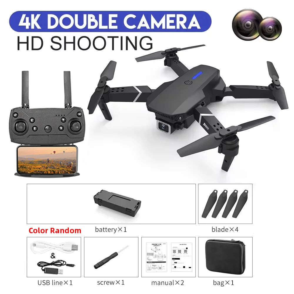 KBDFA E88 Pro Foldable Drone with 4K Wide-Angle Camera and WiFi FPV
