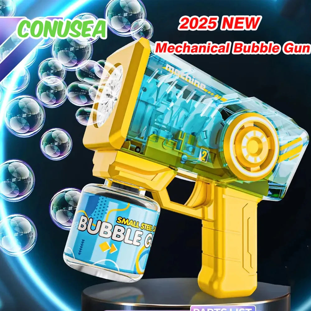 Electric Bubble Gun for Kids — Automatic Bubble Machine Blower with LED Lights, Battery-Powered (4 AA) — Outdoor Party Toy