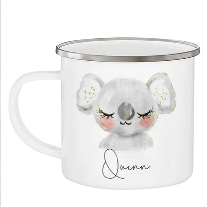 Personalized Koala Enamel Camping Mug - 12 oz (350 ml) Kids Unbreakable Milk Cup