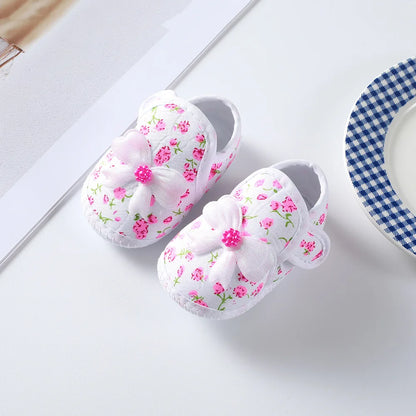 Baby Girl Shoes – Lace Floral First Walkers, Princess Newborn Infant Toddler Flats, Soft Prewalkers for Boys