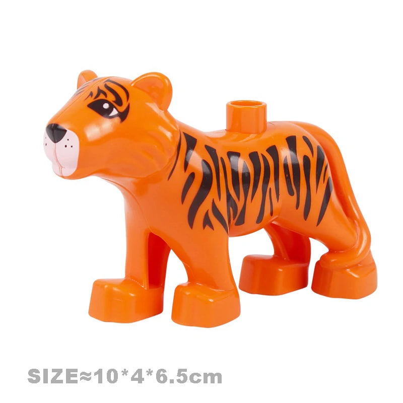 Big Size Building Blocks Farm Animals Set – Cat, Dog, Pig, and Rabbit Model Accessories Compatible with Bricks