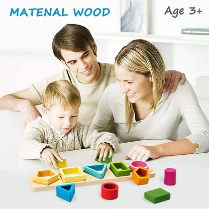 Children’s Wooden Stack Toy Color and Shape Classification Puzzle