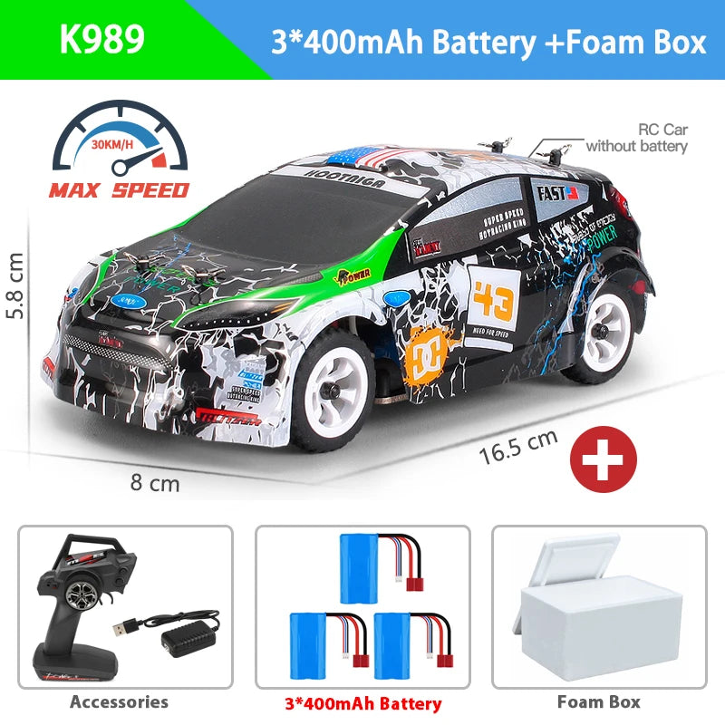WLtoys K969 1:28 Mini RC Racing Car with 4WD and 2.4G Remote Control
