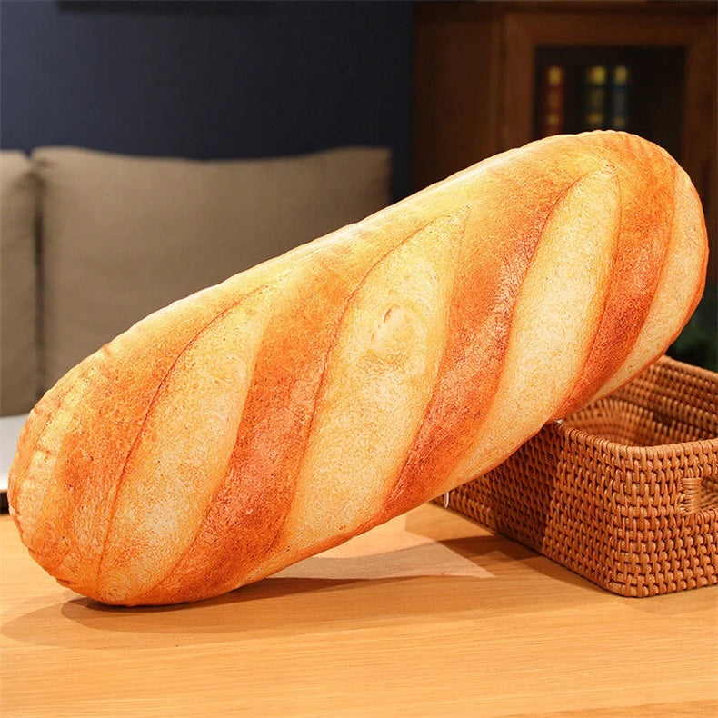3D Bread Plush Pillow – Toast Food Cushion