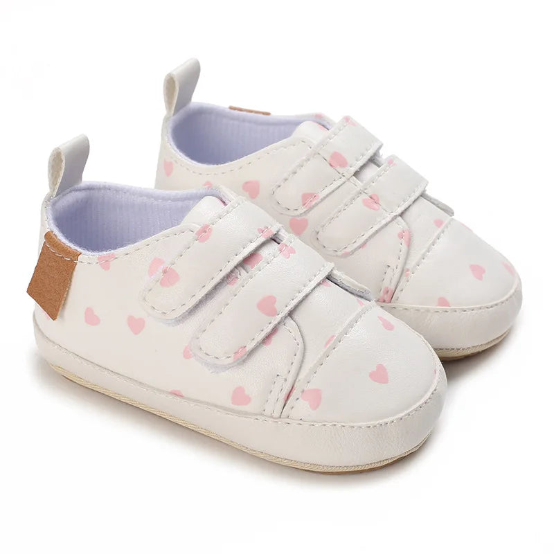 Meckior New Baby Boy Girl Shoes PU Leather Sneakers Rubber Bottom Non-Slip Lightweight First Walker Crib Shoes 0-18 Months