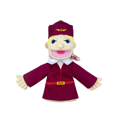 Big Plush Hand Puppets, Cartoon Doctor Police Nurse Teacher Ventriloquism Dolls