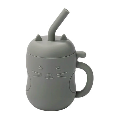 1pc Baby Silicone Straw Cup - BPA-Free, Portable Snack Container, Leakproof Kids Learning Drink Cup & Feeding Cup
