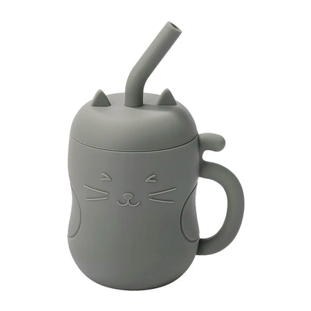 1pc Baby Silicone Straw Cup - BPA-Free, Portable Snack Container, Leakproof Kids Learning Drink Cup & Feeding Cup