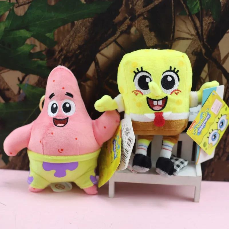 Anime Spongebob Squarepants Plush Keychain, Patrick Star Squidward Krabs Gary Toy Gift for Kids
