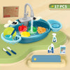 Electric Kids Kitchen Sink Toy – Mini Pretend Dishwasher & Play Food Set for Role Play