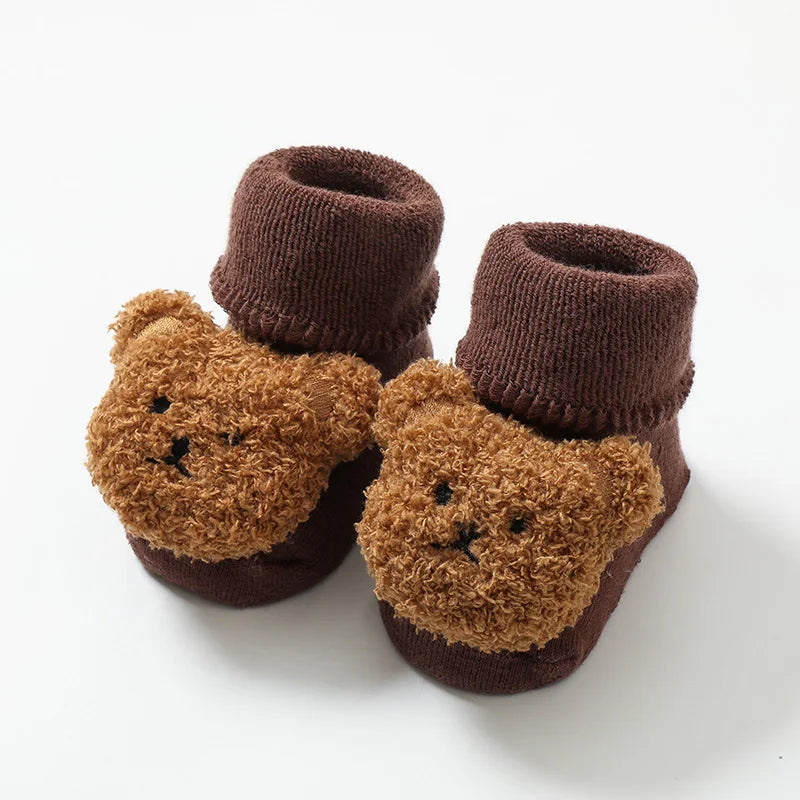 Infant Newborn Baby Socks – Cartoon Plush Thick Warm Floor Socks for Girls & Boys
