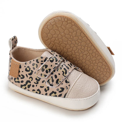 Khaki Baby Casual Shoes 0-18M Infant Toddler Bowknot Non-Slip Rubber Soft-Sole Flat PU First Walker Newborn Mary Janes