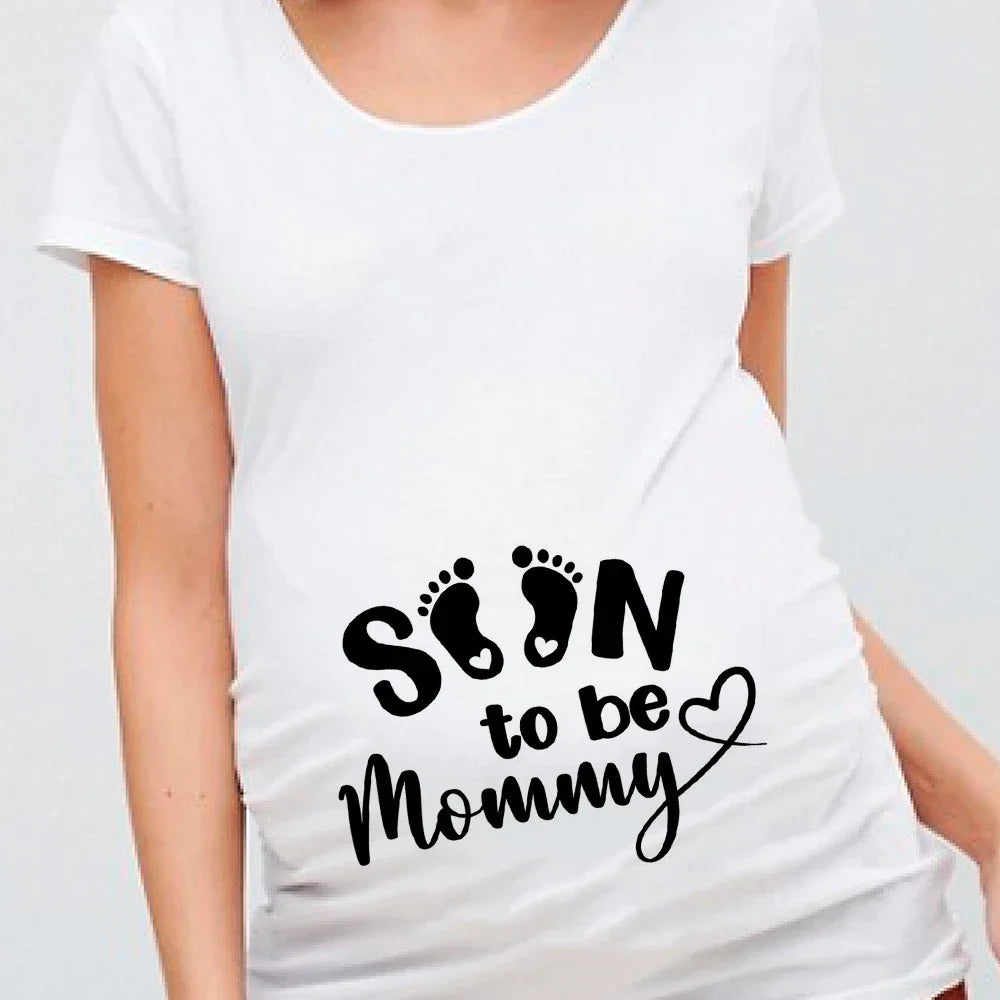 Women Pregnancy T-shirt It's A Girl Baby Print Pregnant Maternity T-shirts Funny Pregnant Women Summer Tees Tops