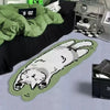 Long Plush Cartoon Cat Rug - Soft Non-Slip Machine Washable Floor Mat for Bedroom & Living Room