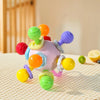 Rotating Silicone Rattle Ball Teether for 0–12 Months Baby — Grasping & Sensory Development Toy