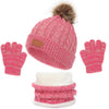 Boys & Girls Winter Beanie Hat, Scarf & Gloves Set – Knit Fleece Lined Thermal Set for 1-5 Years Old Kids, Thick & Warm Winter Accessories