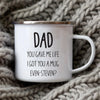 Dad Nutritional Facts Enamel Coffee Mug – Best Dad Ever Gift from Kids – Father's Day Gift for Papa, Daddy, Stepdad