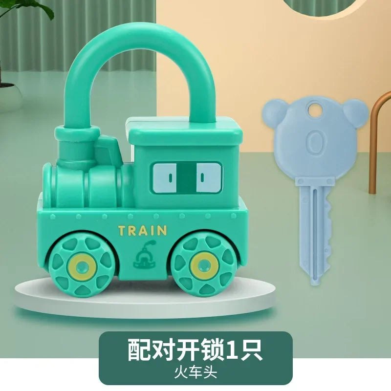 Baby Learning Lock with Key Car Toy – Montessori Educational Number Matching and Sensory Toy for Kids