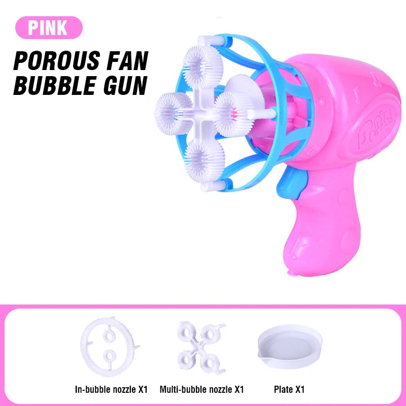 2-in-1 Automatic Bubble Machine & Bubble Gun for Kids - Outdoor Party Toy Birthday Gift