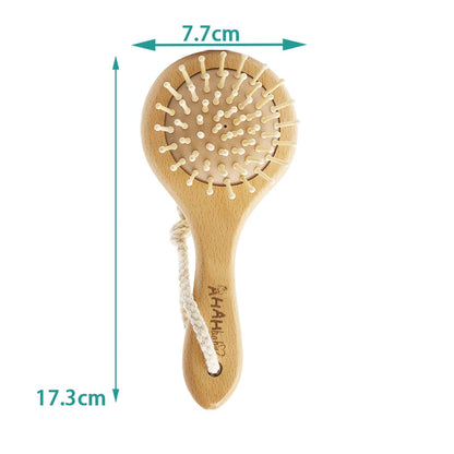 Baby Hair Brush and Comb Set for Newborn - Massage Bath & Shower - Custom Logo Mini Baby Wooden Hair Brush for Kids