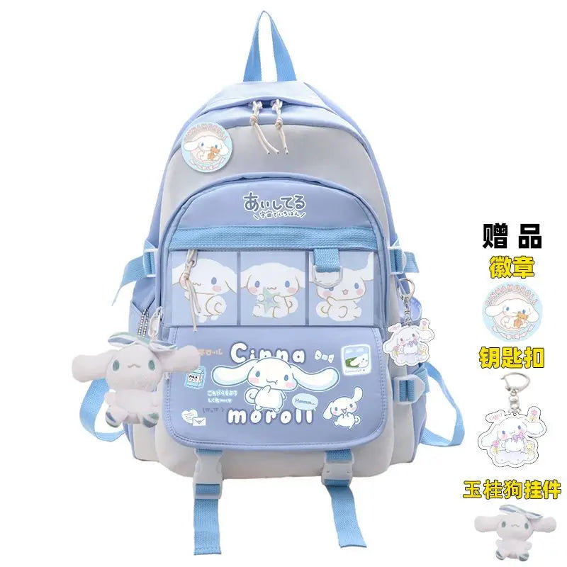 Anime Sanrio Cinnamoroll Plush Backpack – Blue Kawaii Large Capacity School Bag for Kids