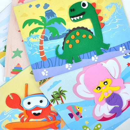 10Pcs 3D EVA Foam Sticker Puzzle Cartoon Animal Craft Toys for Kids – DIY Educational Drawing Game