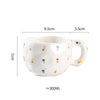 Hand-Pinched Irregular Porcelain Mug 300 ml (10 fl oz) – Flower & Heart Pattern Coffee & Tea Cup, Cute Gift for Kids & Girls