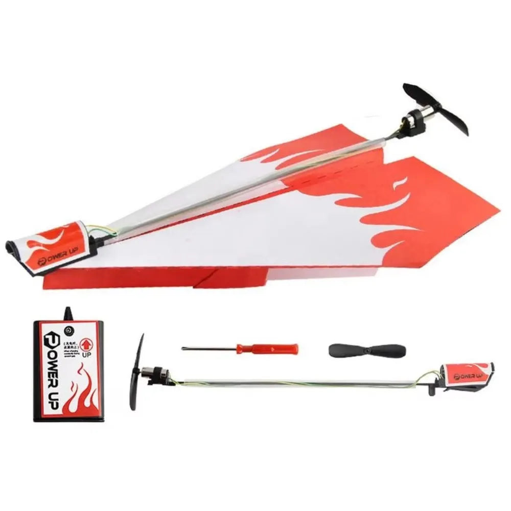 Hand Throwing Electric Model Airplane Motor Power Folding Paper Plane Educational DIY Toy