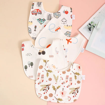 4pcs Soft Cotton Baby Bibs – Adjustable Bandana Burp Cloths for Newborns & Toddlers - Kidzy Market