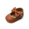 Baby Girl Bowknot First Walker Shoes - Anti-Slip Rubber Sole Dress & Crib Shoes