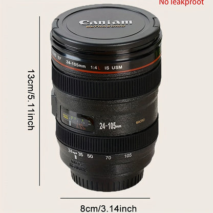 Camera Lens Coffee Mug - Lens-Shaped Novelty Travel Mug, Photographer Gift (1-Pack)