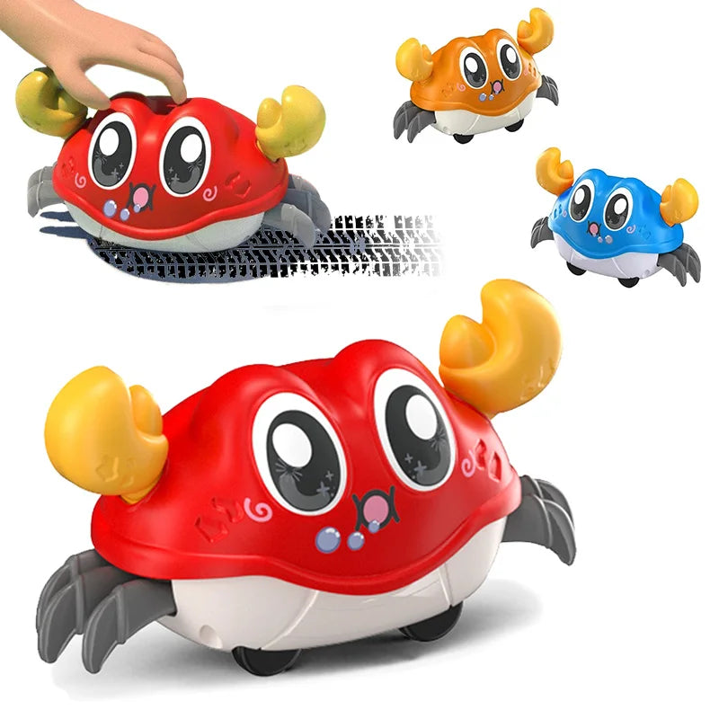 Inertial Crawling Crab Baby Sensory Toy, Cartoon Cute Toddler Interactive Montessori Walking Toy Gift for Ages 1 to 3 Years