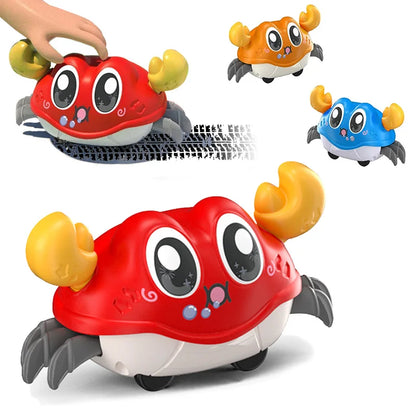 Inertial Crawling Crab Baby Sensory Toy, Cartoon Cute Toddler Interactive Montessori Walking Toy Gift for Ages 1 to 3 Years