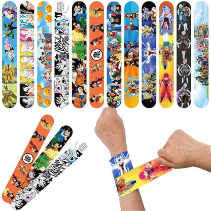 12/24/36pcs Bandai Dragon Ball Slap Bracelets - 22 x 3 cm (8.66 x 1.18 in) Anime Wristbands Party Favors for Kids