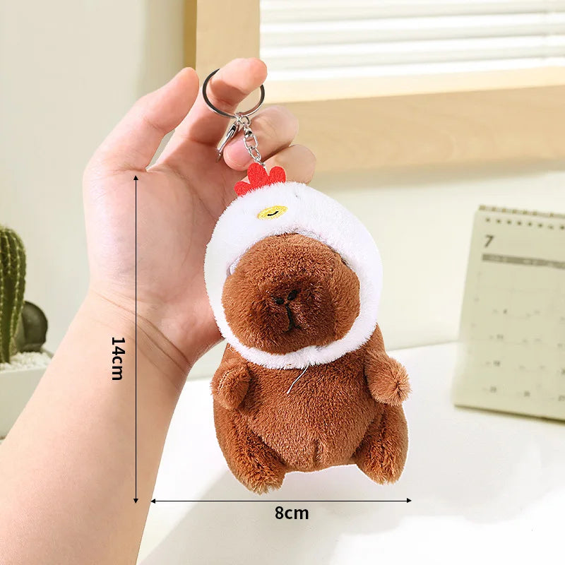 Cute Cartoon Capybara Plush Pendant, Bag Hanging Ornament and Keychain Doll