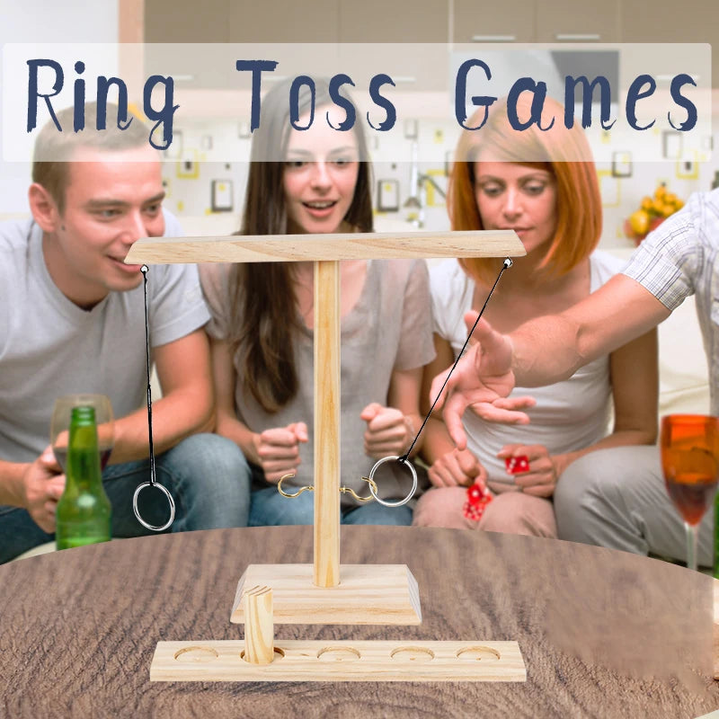 Ring Toss Game for Adults - Hook and Ring Handmade Wooden Toss Game, Outdoor/Indoor Games, Patio Decor, Yard Games