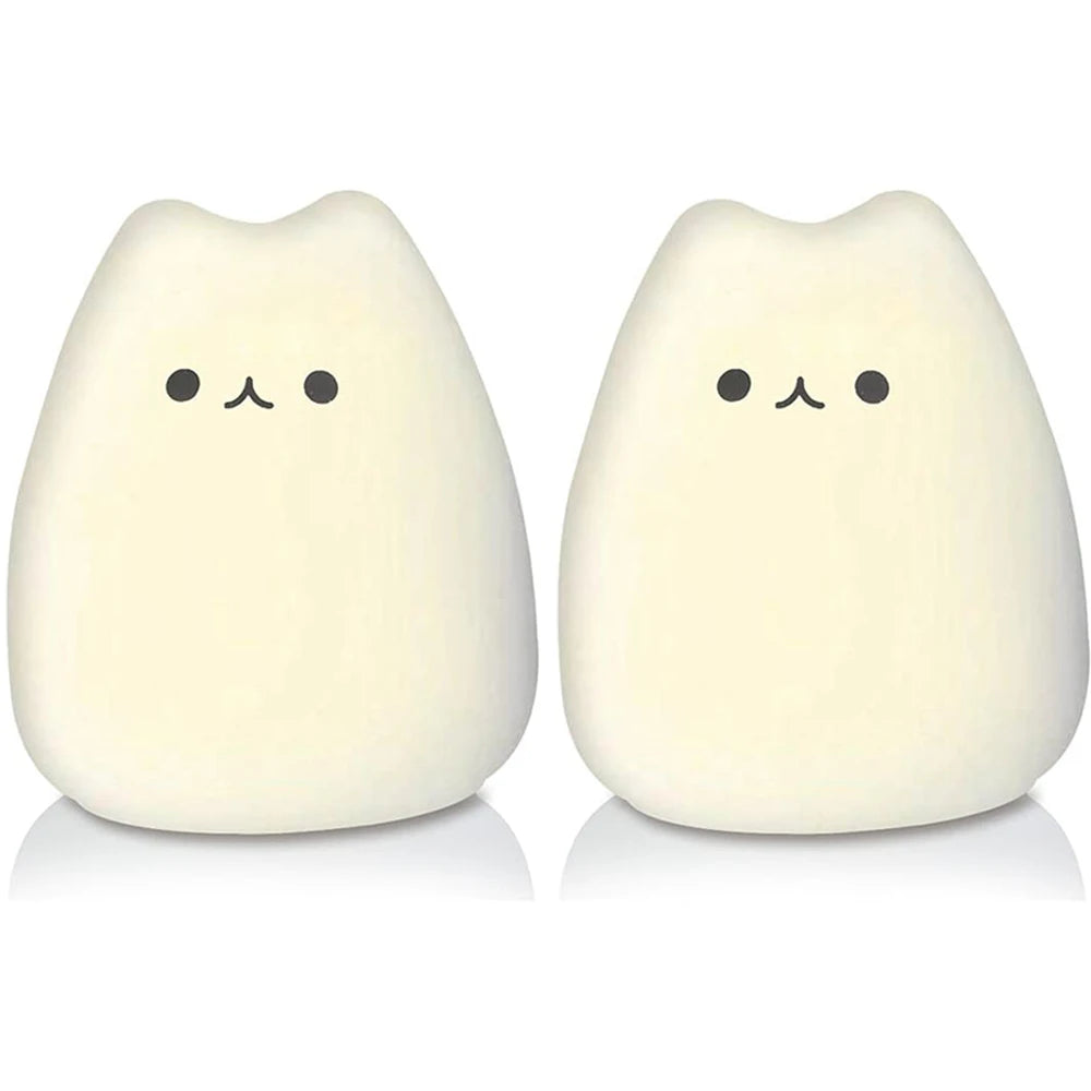 LED Cat Night Light for Kids Silicone Cute Nursery Multicolor Portable Christmas Gift