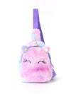 1 Pc Girls Cute Cartoon Plush Unicorn Chest Bag – Colorful Shoulder Crossbody Storage Bag for Daily Use - Kidzy Market