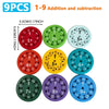 Math Fidget Spinners – 3D Printed Math Learning Toy for Kids, Multiplication & Puzzle Game – 9-Pack/18-Pack (5.5 cm / 2.17 in)
