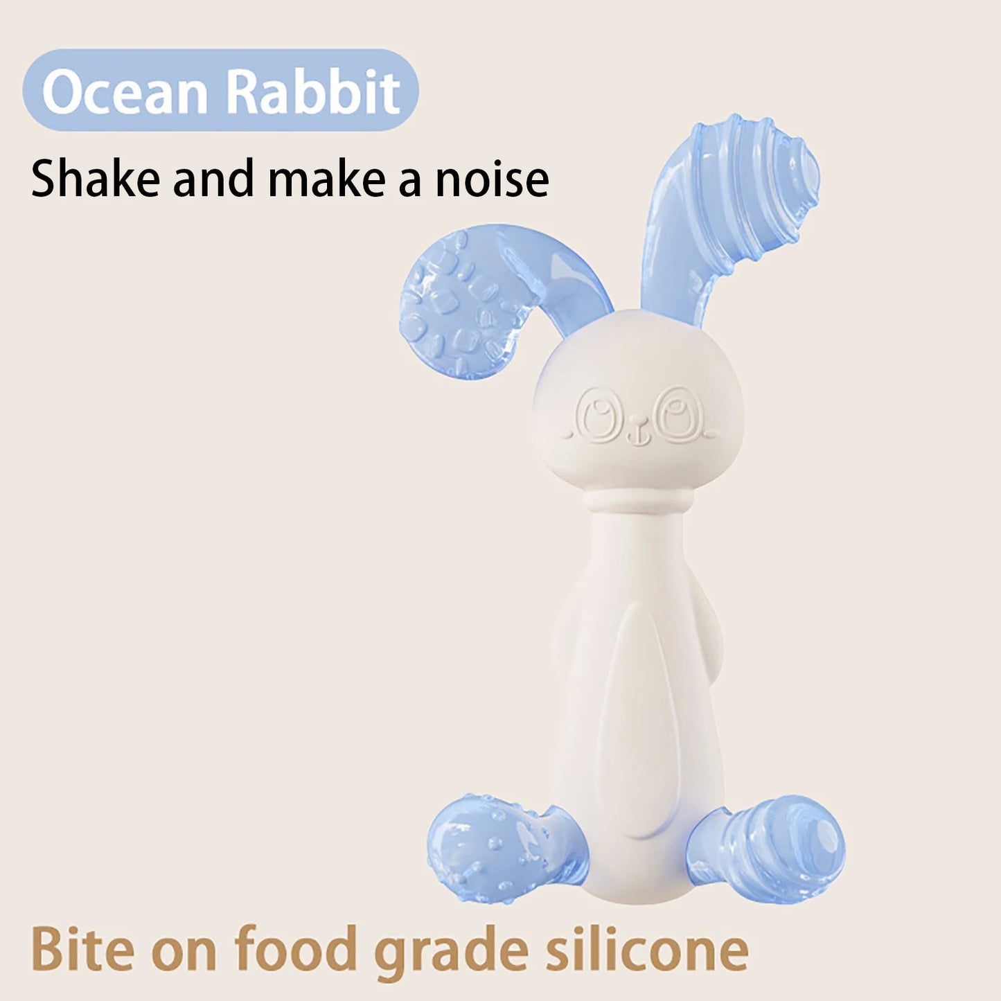 Baby Liquid Silicone Rabbit Gum Teething Stick - Baby Grinding Tool to Soothe and Bite