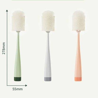 Long Handle Bottle Brush Cleaner, Removable Cup Scrubber, Sponge Washing Brush for Kitchen & Bottle Cleaning