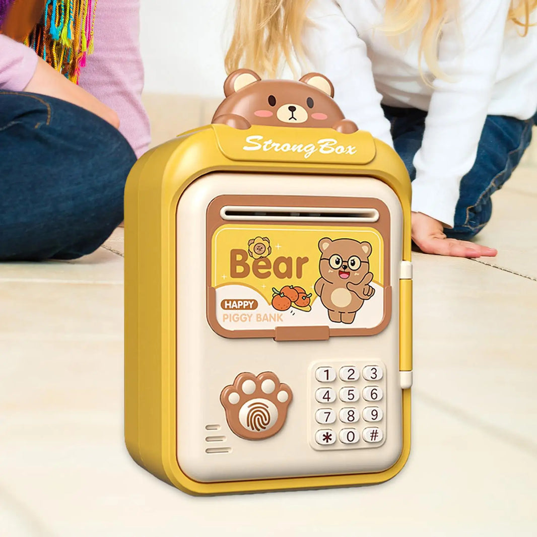 Electric ATM Money Bank Automatic Roll Cash Security Box Kids Piggy Bank with Password Lock Birthday Gift