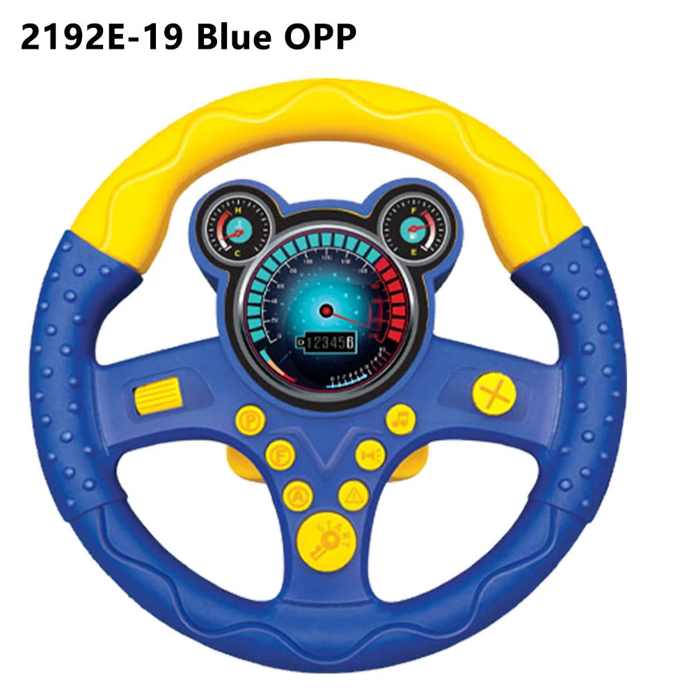 Electric Simulation Steering Wheel Toy with Light and Sound Educational Children’s Co-Pilot Car Vocal Toy Gift